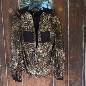 Mackage Collection | Silk Blouse Puff Sleeve Animal print
